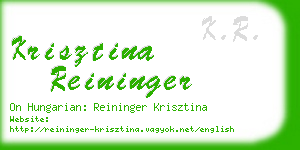 krisztina reininger business card